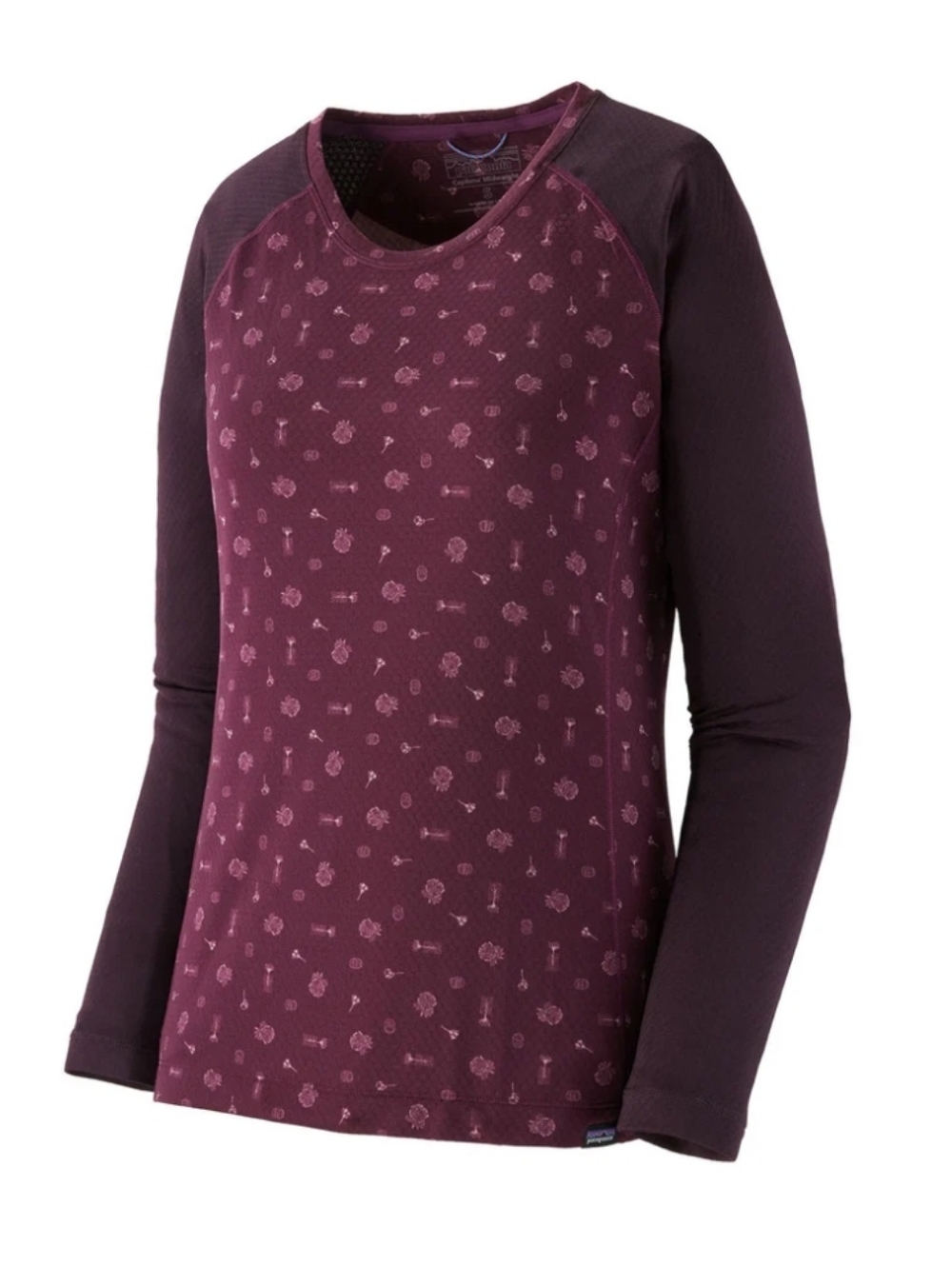 Patagonia Capilene Midweight Crew Top Size Medium Night Plum Outdoor Hiking Wear